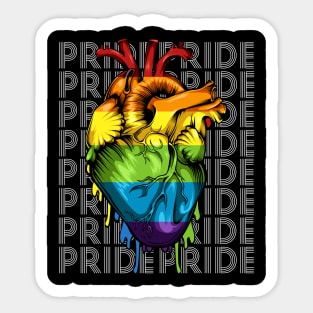 LGBT - Rainbow Anatomical Heart - Gay Pride Equality Love Sticker